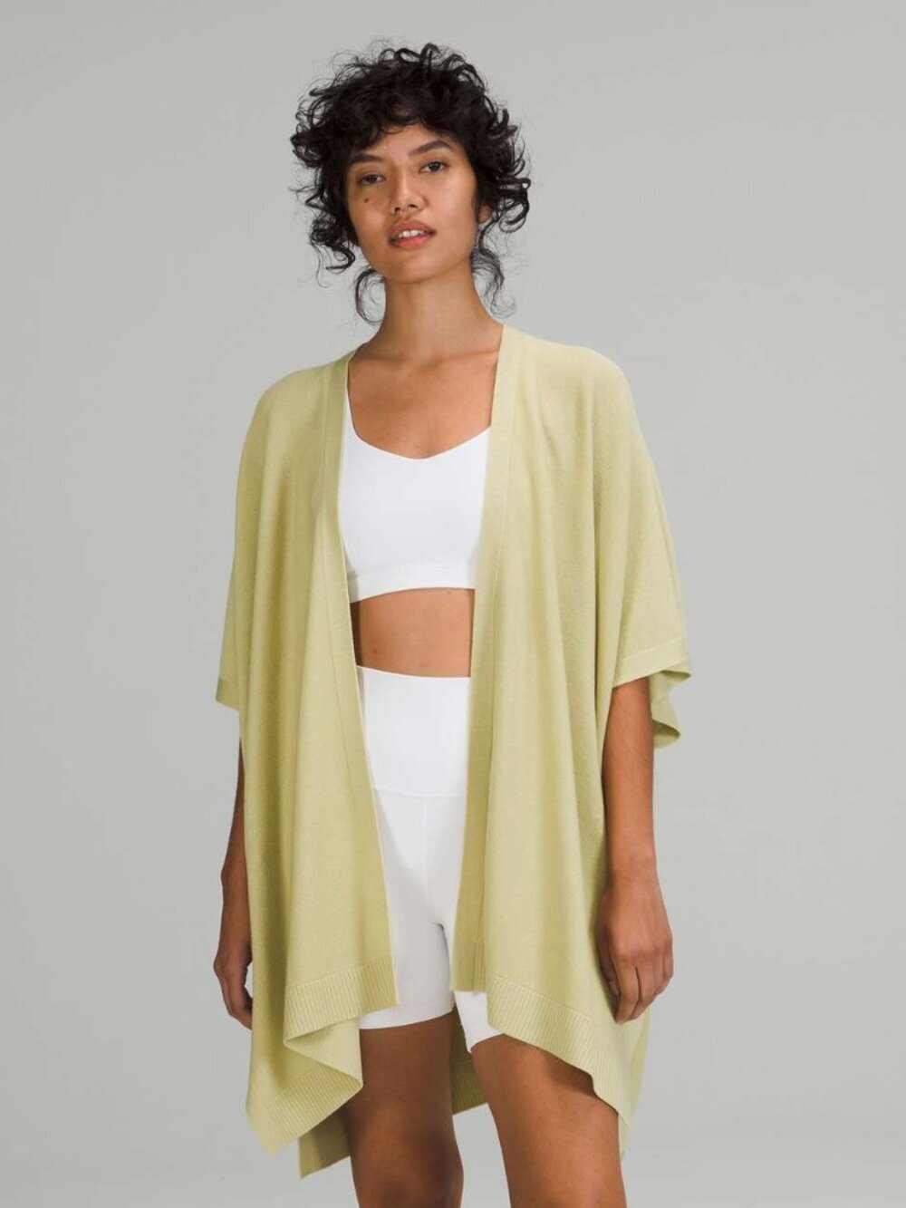 Lululemon Merino Wool Short Sleeve Wrap in Dew Green Oversized Cardigan Size M/L